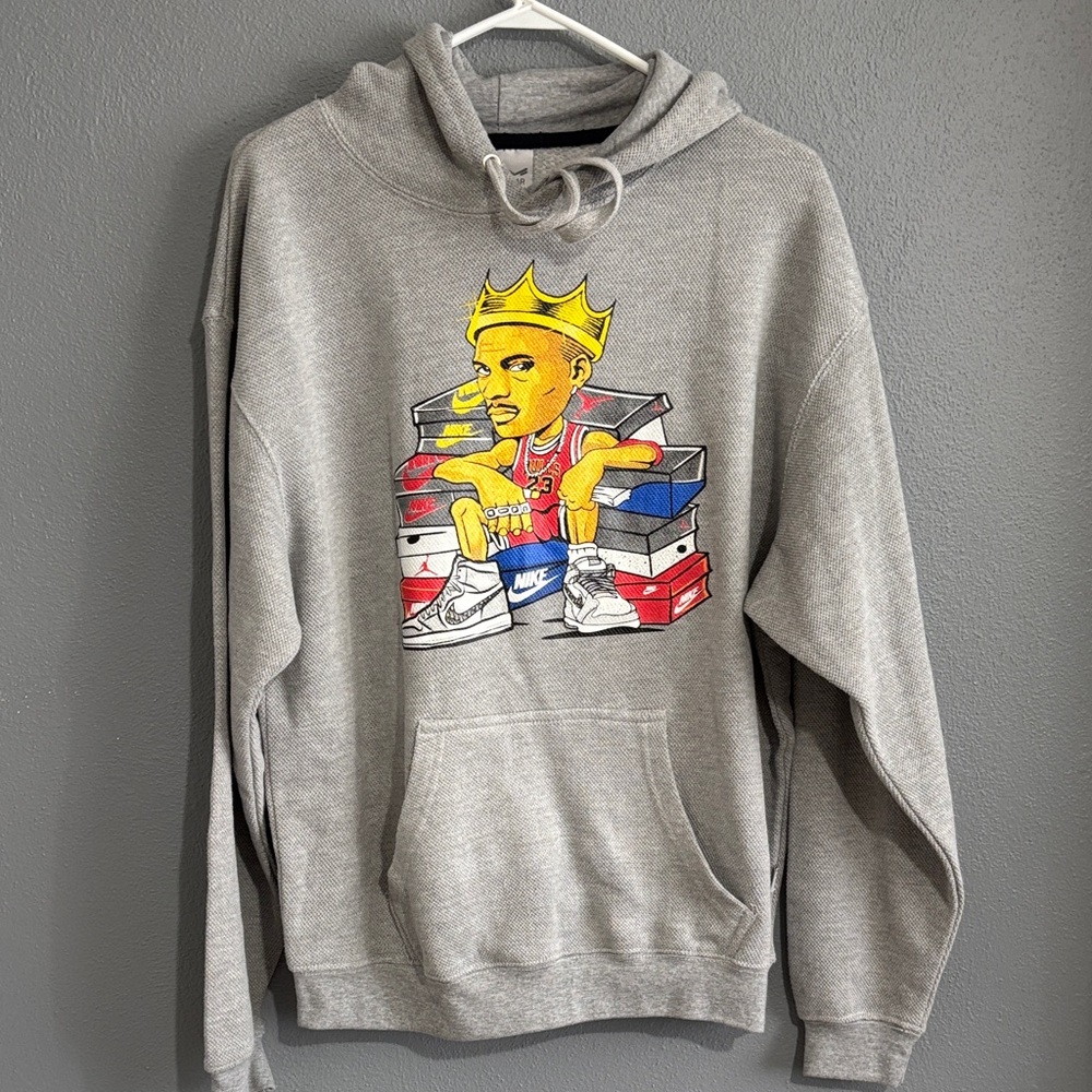 Ragwear Gray Graphic Pullover Hoodie with Sneaker Stack Illustration
